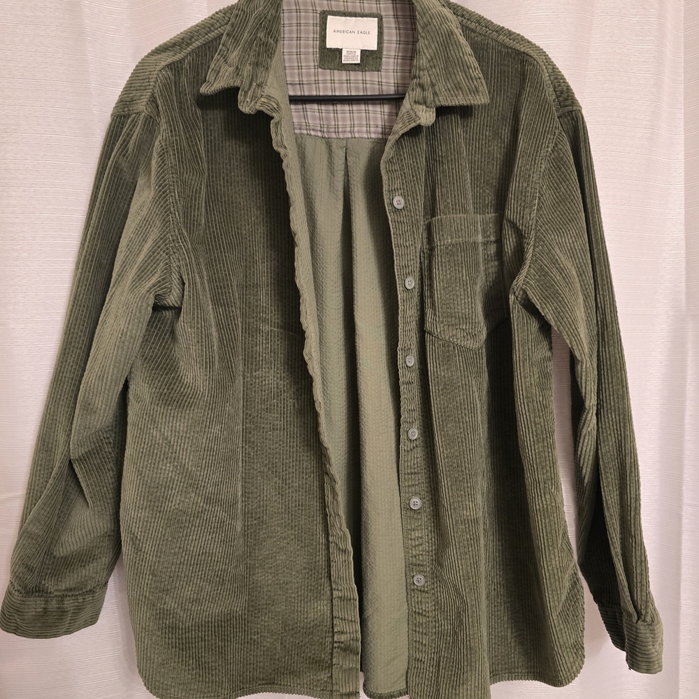Green Corduroy Shacket
